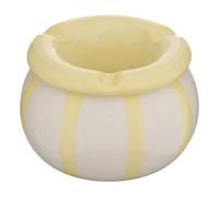 Atmosphera - Cendrier rayé Della pasta 9x9x6cm - Jaune