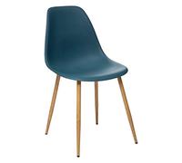 Atmosphera - Chaise Bleue Navy Pieds façon Chêne Collection Taho