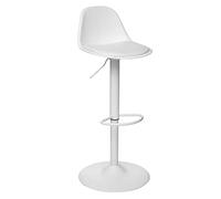Atmosphera - Chaise de Bar Aiko - Blanc - Hauteur Ajustable