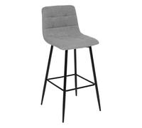 Atmosphera - Tabouret de bar Sirac - Pieds métal, tissu gris - H104 cm