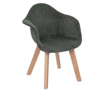 Atmosphera - Chaise Enfant à accoudoirs Lena - Vert Kaki - Velours côtelé