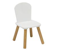 Atmosphera Chaise Enfant Alex, Blanche, Bois Clair, Style Scandinave, Arrondi, 48x55x85 cm