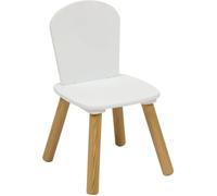 Atmosphera Chaise Enfant Alex, Blanche, Bois Clair, Style Scandinave, Arrondi, 48x55x85 cm