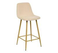 Tabouret de bar Roka beige pieds métal effet bois Atmosphera
