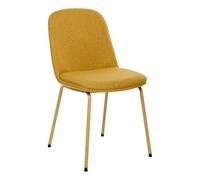 Atmosphera - Chaise neora en Tissu Jaune Ocre l58xl46xh82 cm