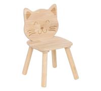 Atmosphera - Chaise enfant chat Pia Hévéa 50 cm Naturel