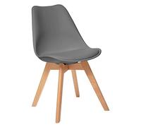 Atmosphera Chaise Baya pieds hêtre gris ardoise