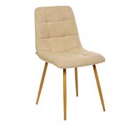 Atmosphera - Chaise sirac en Tissu Beige Lin l45xp55xh84 cm