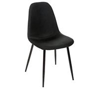 Atmosphera - Chaise Tyka Noir - Pieds en Acier, L 44 x P 51 x H 86 cm - Mobilier pour Salle à Manger, Cuisine, Salon