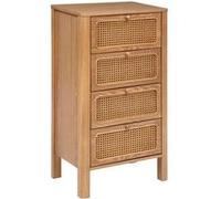 Atmosphera - Chiffonnier 4 tiroirs en cannage TIRIA - Marron - TIRIA Marron G