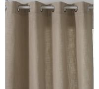 Atmosphera Clem Rideau en lin beige - 140 x 260 cm