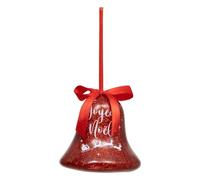 Atmosphera - Cloche à Suspendre en Papier Rouge à Paillettes Joyeux noël 75mm