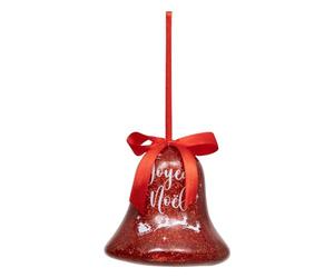 Atmosphera - Cloche à Suspendre en Papier Rouge à Paillettes Joyeux noël 75mm