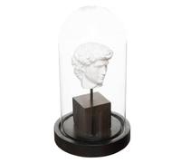 Atmosphera - Cloche David - résine et Verre - Noir et Blanc - H21 cm
