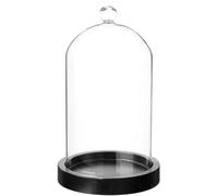 Atmosphera - Cloche Verre et Bois - Transparent - H19 cm
