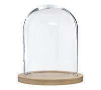Atmosphera - Cloche Verre et Bois - Transparent - H29-5 cm