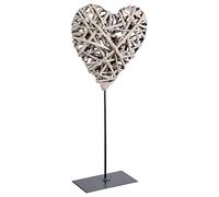 Atmosphera - Coeur à poser - osier et métal - H37 cm - Beige