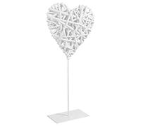 Atmosphera - Coeur à poser - osier et métal - H37 cm - Blanc