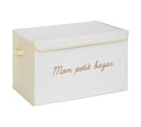 Atmosphera - Coffre de rangement enfant Yuma blanc bouclette 36x57 cm