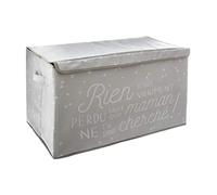 Atmosphera - Coffre de Rangement Pliable avec poignées 62 x 36 x 38 cm Coloris Gris