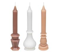 Atmosphera - Coffret 3 bougies little cottage blanc et rose h19cm