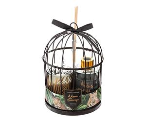 Atmosphera - Coffret cadeau cage Jungle - vanille exotique - orchidée sauvage - Noir