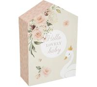 Atmosphera Coffret de Naissance Cygne 10 tiroirs 20.5 x 30.5 cm