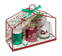 Atmosphera - Coffret maison 2 bougies et 1 diffuseur de parfum houx et baies givrées