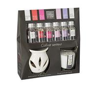 Atmosphera - Coffret senteur - brûle - parfum - 6 huiles - bougie fruits rouges