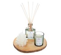 Coffret Senteur sur Plateau Diffuseur de Parfum avec bâtonnets et 2 Bougies - Atmosphera