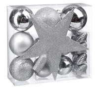 Atmosphera Colorama Lot de 18 pièces de décoration pour sapin de Noël - Argent