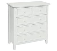 Chiffonnier ""Charme"" blanc 5 tiroirs - Atmosphera createur d'interieur