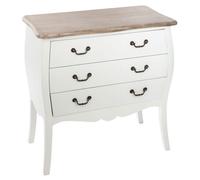 Atmosphera - Commode en bois Chrysa - L. 75 x H. 76 cm - Blanc
