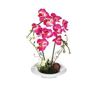 Atmosphera - Composition d'orchidées artificielles - Vase en céramique - H46 cm - Rose