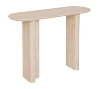 Atmosphera - Console Anaya - Meuble d’Entrée Design Moderne - Plateau Ovale Effet Travertin - Bois Beige avec Finition Mate - 110x35cm