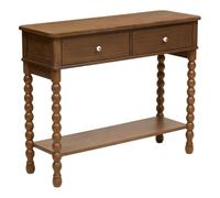 Atmosphera - Console Mona rectangulaire 35x100cm 2 tiroirs Marron