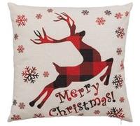 Atmosphera - Coussin de Noël Renne - 40 x 40 cm - Beige et Rouge G