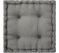 Atmosphera - Coussin de sol carré en coton à motif - modèle Otto - 38 x 38 - Gris Gris G
