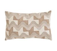 Atmosphera - Coussin Déhoussable Floe 58 x 38 cm, Rectangulaire, Motifs Géométriques, Texture Velours - pour Canapé, Lit, Décoration