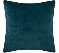Atmosphera – Coussin design Dolce – Velours – 40 x 40 cm – Bleu canard