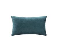 Atmosphera - Coussin Dolce effet velours déhoussable 58x38 cm - Bleu canard - Dolce