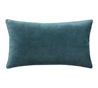 Coussin ""Dolce"" velours bleu canard 38x58cm