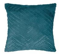 Atmosphera - Coussin - Effet Fourrure - Bleu Canard - 45x45 cm