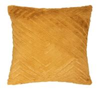 Atmosphera - Coussin - Effet Fourrure - Jaune Ocre - 45x45 cm