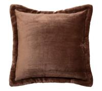 Atmosphera – Coussin Cuddly en flanelle 53 x 53 cm Marron