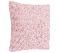 Atmosphera - Coussin Fourrure bouclée Rose - 45x45 cm