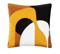 Atmosphera - Coussin Hary - Motifs brodés - Coton - Jaune Ocre - 45x45 cm