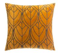 Atmosphera - Coussin Lurex en Velours brodé Jaune Moutarde 40x40 cm