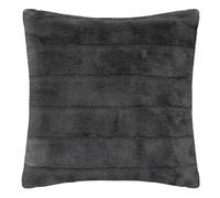 Atmosphera - Coussin Manoir en Fausse Fourrure Gris foncé 45x45 cm