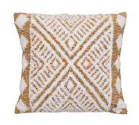 Atmosphera Créateur d'intérieur - Coussin Déco Tufté Miska 45x45cm Ivoire & Ocre